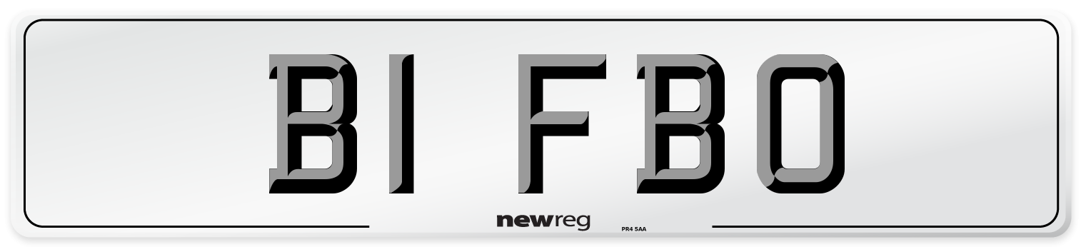 B1 FBO Number Plate from New Reg